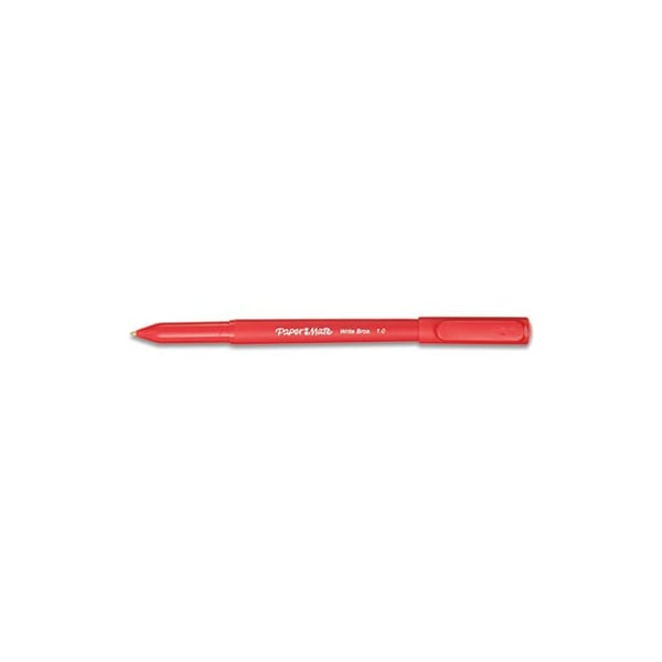 Sanford Paper Mate, WRITE BROS. STICK BALLPOINT PEN, MEDIUM 1MM, RED INK/BARREL, DOZEN 3321131C - main